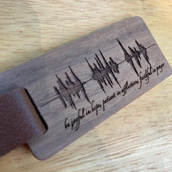 Be Joyful In Hope, Patient In Affliction, Faithful In Prayer Wooden Keychain - Picture 2 of 4